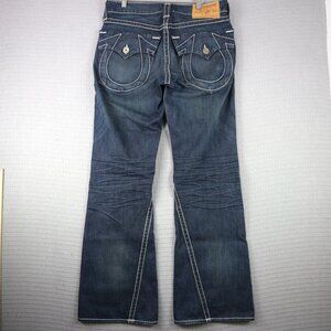 True Religion Joey Big T Boot Cut Thick Embroidered Big Logo Mens 32x34